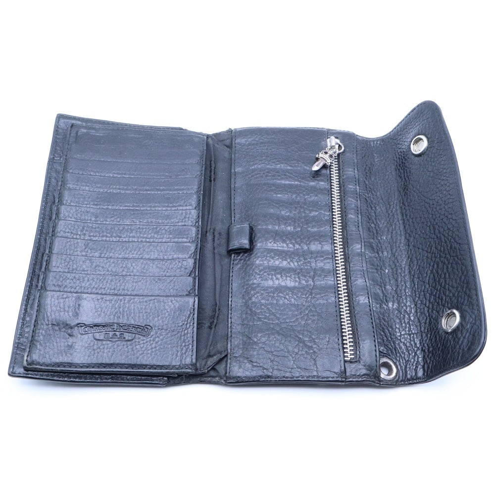 CHROME HEARTS(クロムハーツ) WAVE ウェーブ レザーウォレット 財布 ブラックBCA375