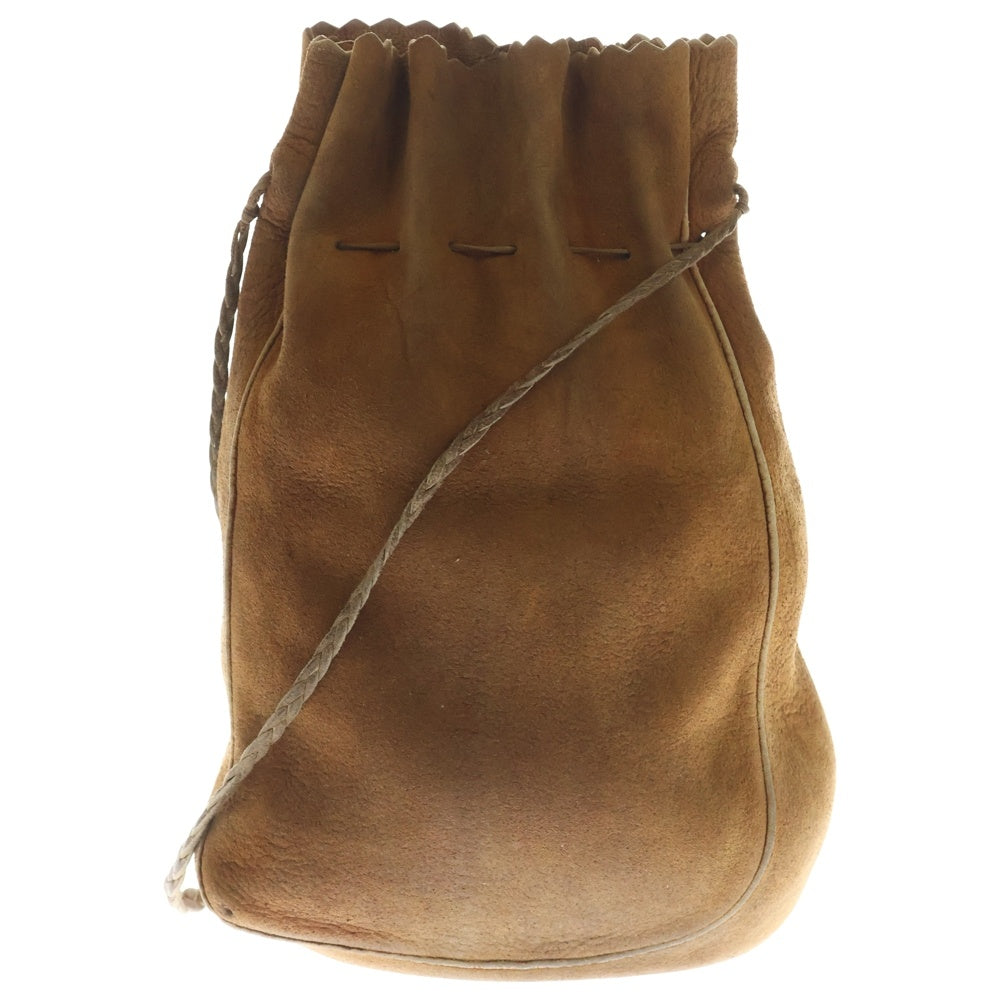 goro's(ゴローズ) コンチョ マチ付き 巾着ポーチ ショルダーバッグ ブラウン レディース