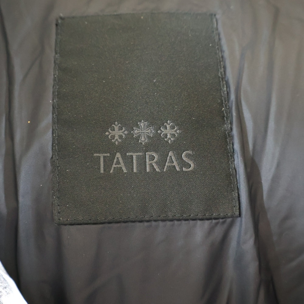 TATRAS(タトラス) 20AW AMUR DOWN JACKET 袖ロゴ刺繍総柄 ジップアップダウンジャケット グレー MTK20A4208