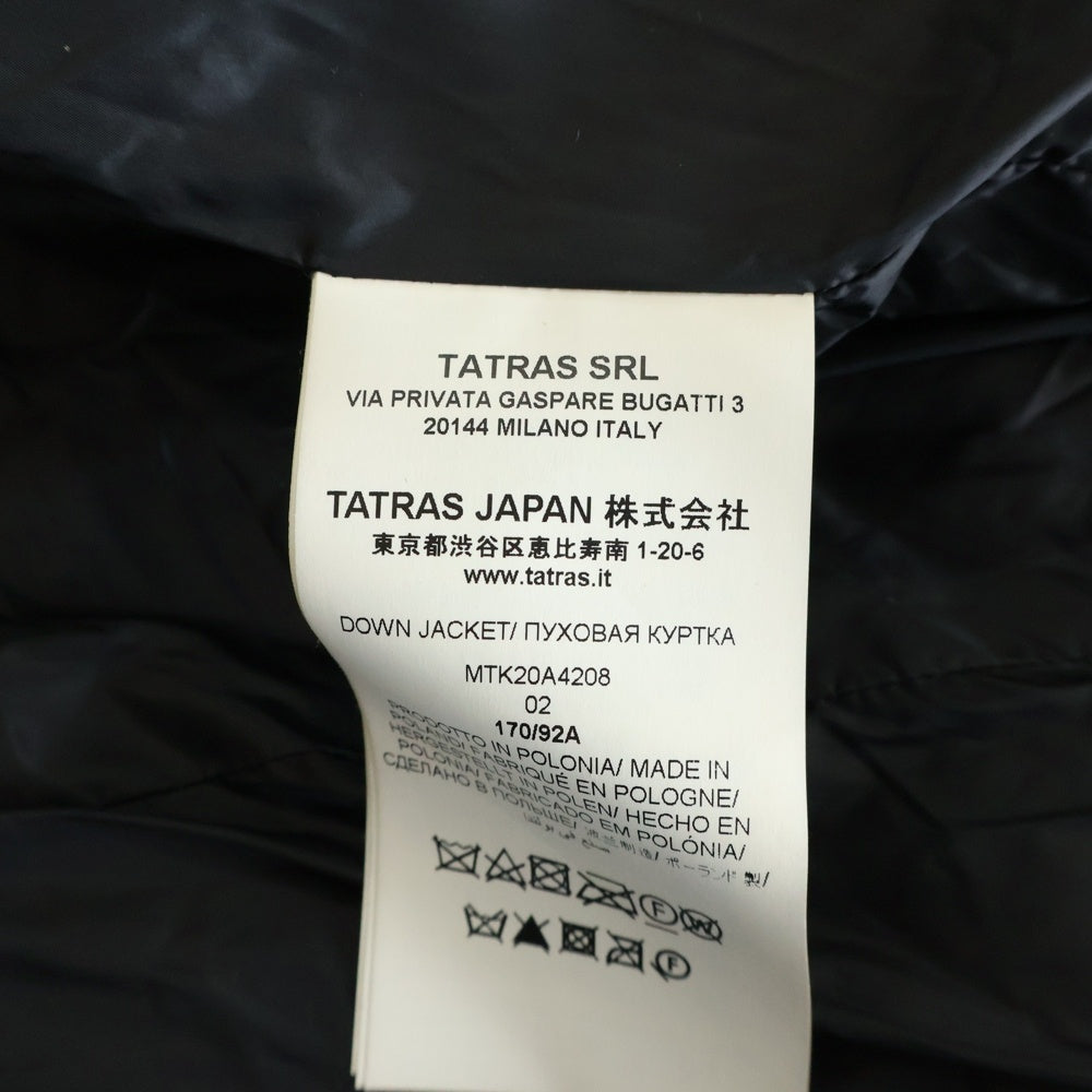 TATRAS(タトラス) 20AW AMUR DOWN JACKET 袖ロゴ刺繍総柄 ジップアップダウンジャケット グレー MTK20A4208