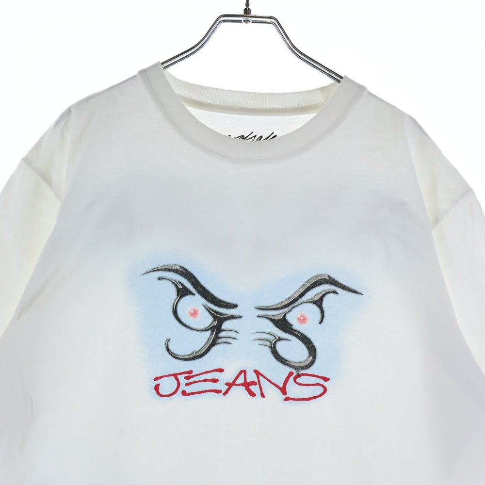NO BRAND(ノーブランド) YADSALE(ヤードセール)Grudge Tee フロントプリント クルーネック半袖Tシャツカットソー ホワイト