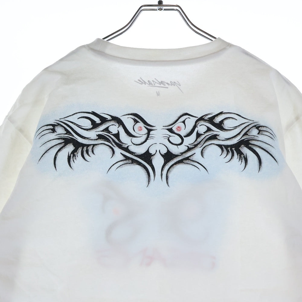 NO BRAND(ノーブランド) YADSALE(ヤードセール)Grudge Tee フロントプリント クルーネック半袖Tシャツカットソー ホワイト