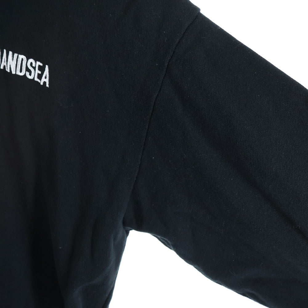 WIND AND SEA(ウィンダンシー) 19AW SEA BIG ZIP HOODIE WDS-19A-SW-09 ロゴプリント オーバーサイズ ジップパーカー ブラック