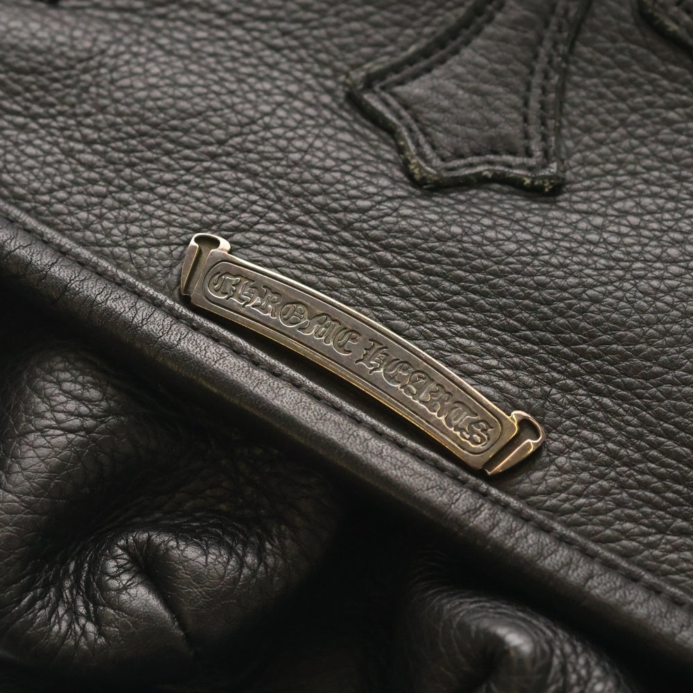 CHROME HEARTS(クロムハーツ) SHOULDER BAG-CEME セメタリークロスパッチレザーショルダーバッグ ブラック