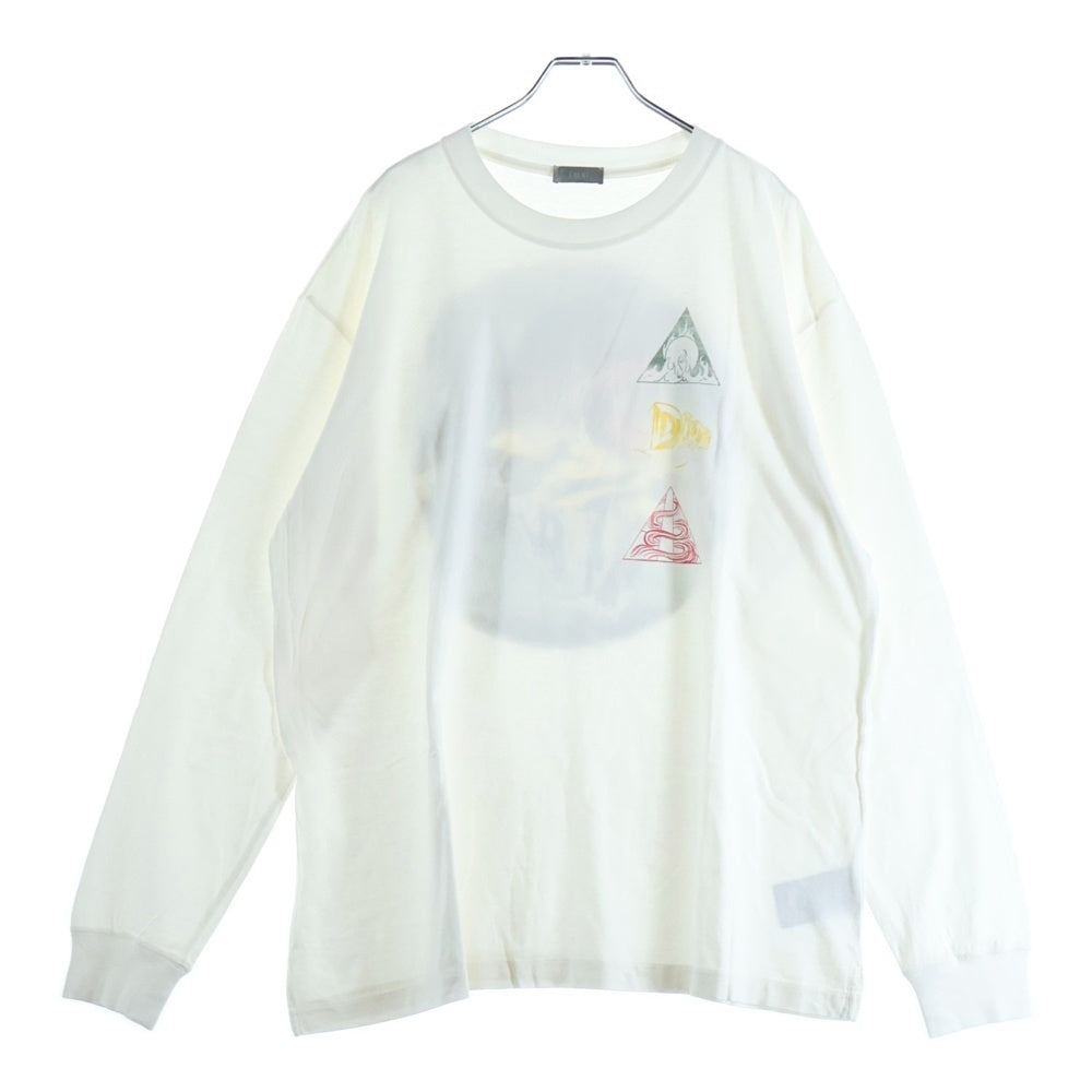 Dior HOMME(ディオールオム) 23SS Printed Sweat Shirt 393J675A0817 プリンテッドクルーネック長袖Tシャツカットソー ホワイト