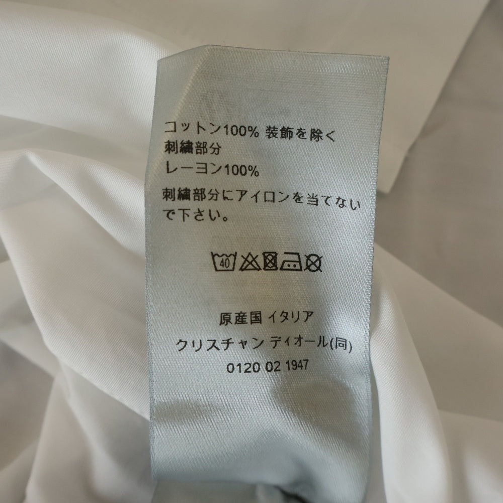 Dior HOMME(ディオールオム) 24AW ロゴ刺繍 コットンポプリン半袖シャツ ホワイト 493C521A1581
