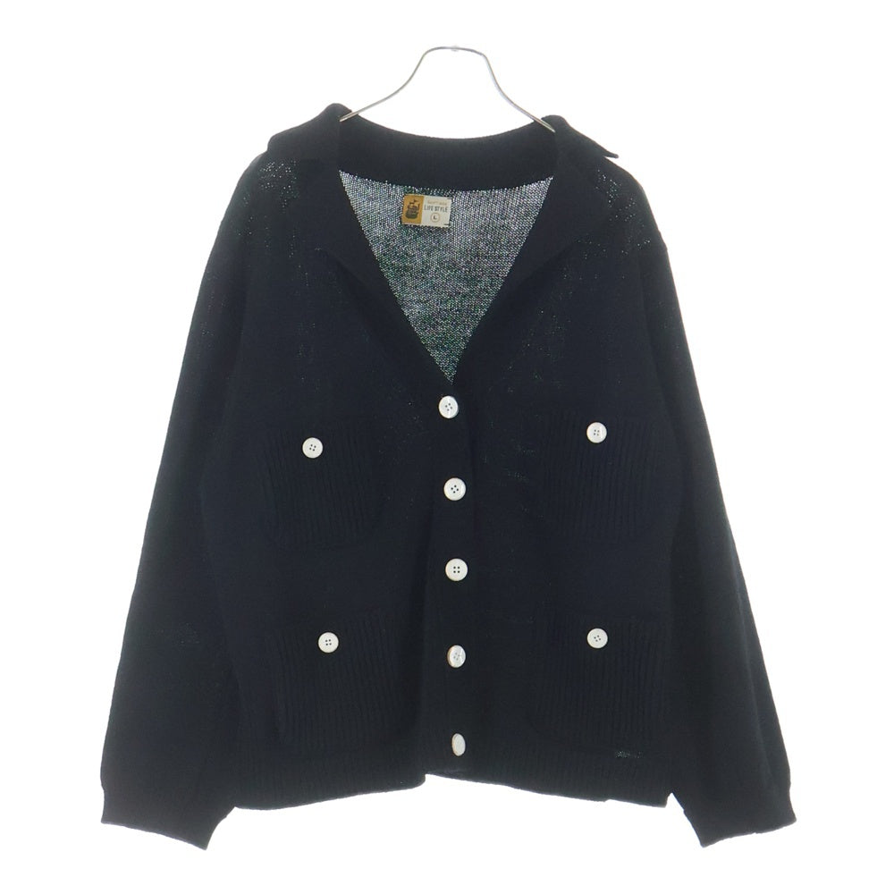 SAINT MICHAEL(セントマイケル) 25AW KNIT JACKET SM-HR1-0000-075 ニットジャケット カーディガン ブラック
