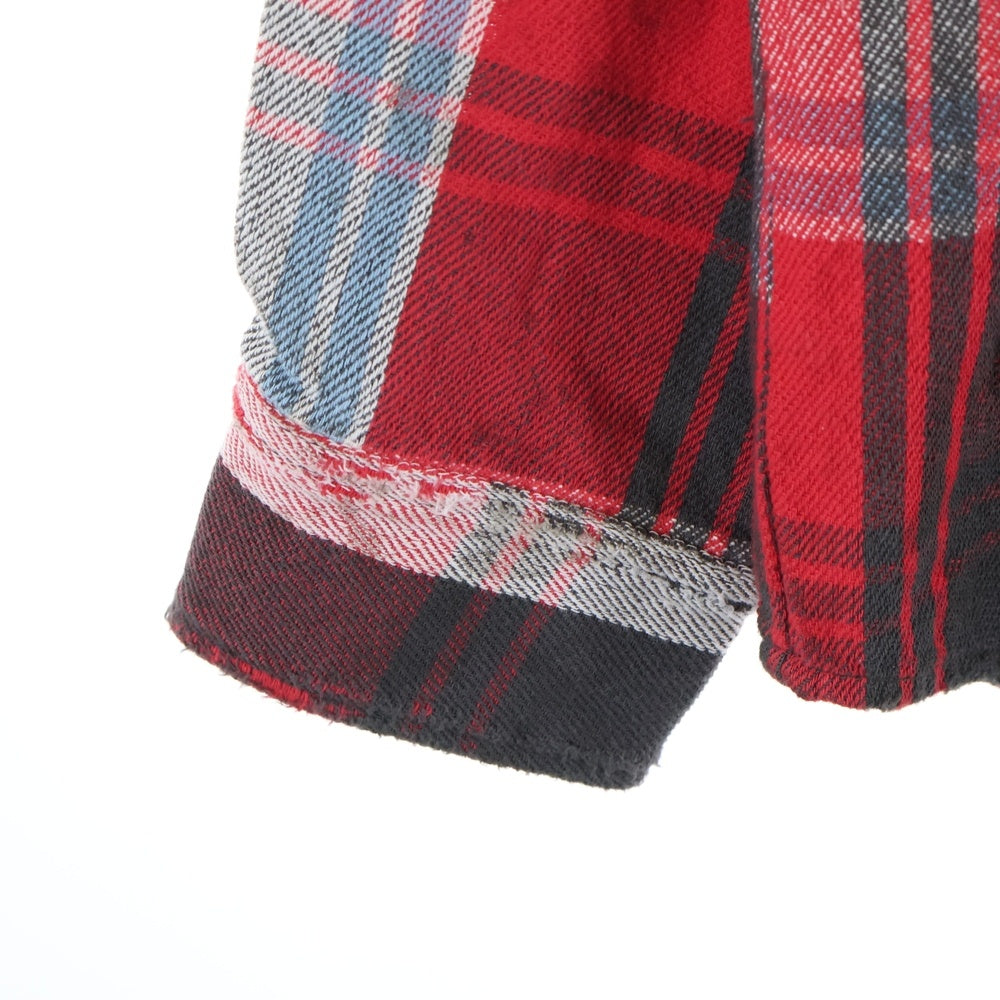 SAINT MICHAEL(セントマイケル) 25AW FLANNEL SHIRT SM-HR1-0000-043 長袖フランネルシャツ レッド