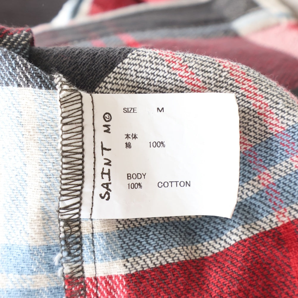SAINT MICHAEL(セントマイケル) 25AW FLANNEL SHIRT SM-HR1-0000-043 長袖フランネルシャツ レッド