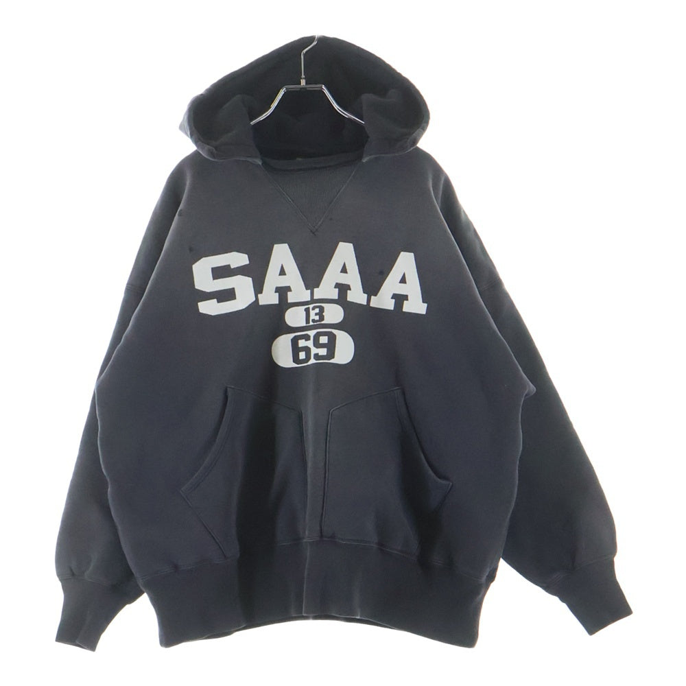 SAINT MICHAEL(セントマイケル) 25AW × BerBerJin BB AFTER Hoodie SM-HR1-0000-C58 ベルベルジン BBアフター ヴィンテージ加工 プルオーバーパーカー フーディ グレー