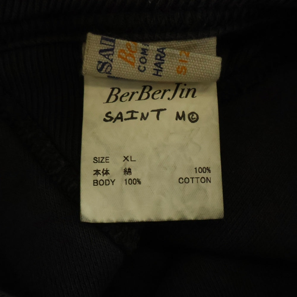 SAINT MICHAEL(セントマイケル) 25AW × BerBerJin BB AFTER Hoodie SM-HR1-0000-C58 ベルベルジン BBアフター ヴィンテージ加工 プルオーバーパーカー フーディ グレー