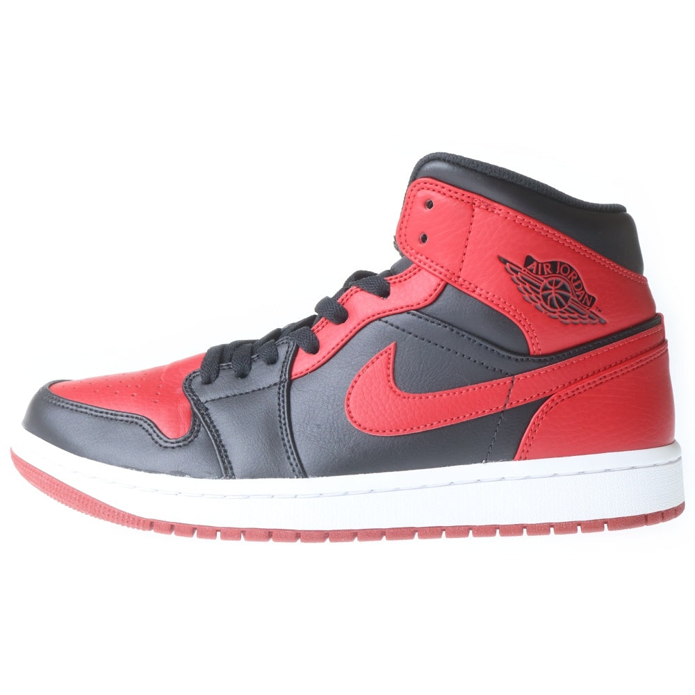 NIKE(ナイキ) AIR JORDAN 1 MID BRED エアージョーダン ブレッド ハイカットスニーカー ブラック/レッド US8.5/26.5cm 554724-074