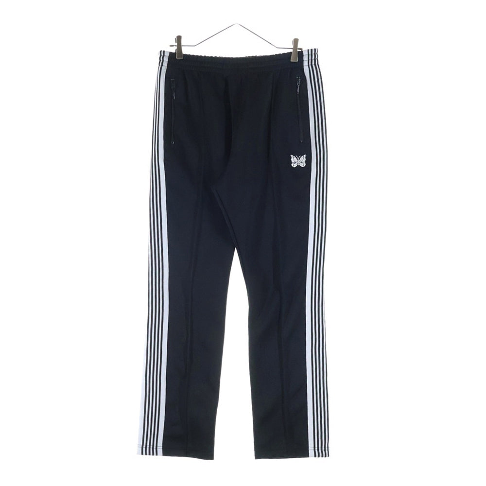 Needles(ニードルス) 23SS TRACK PANT-POLY SMOOTH OT1601 フロントワンポイントロゴ刺繍 トラックパンツ ジャージ ブラック