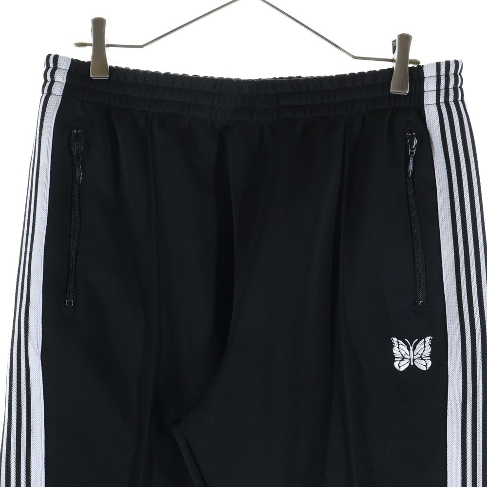Needles(ニードルス) 23SS TRACK PANT-POLY SMOOTH OT1601 フロントワンポイントロゴ刺繍 トラックパンツ ジャージ ブラック