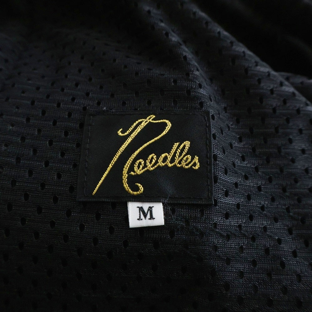 Needles(ニードルス) 23SS TRACK PANT-POLY SMOOTH OT1601 フロントワンポイントロゴ刺繍 トラックパンツ ジャージ ブラック