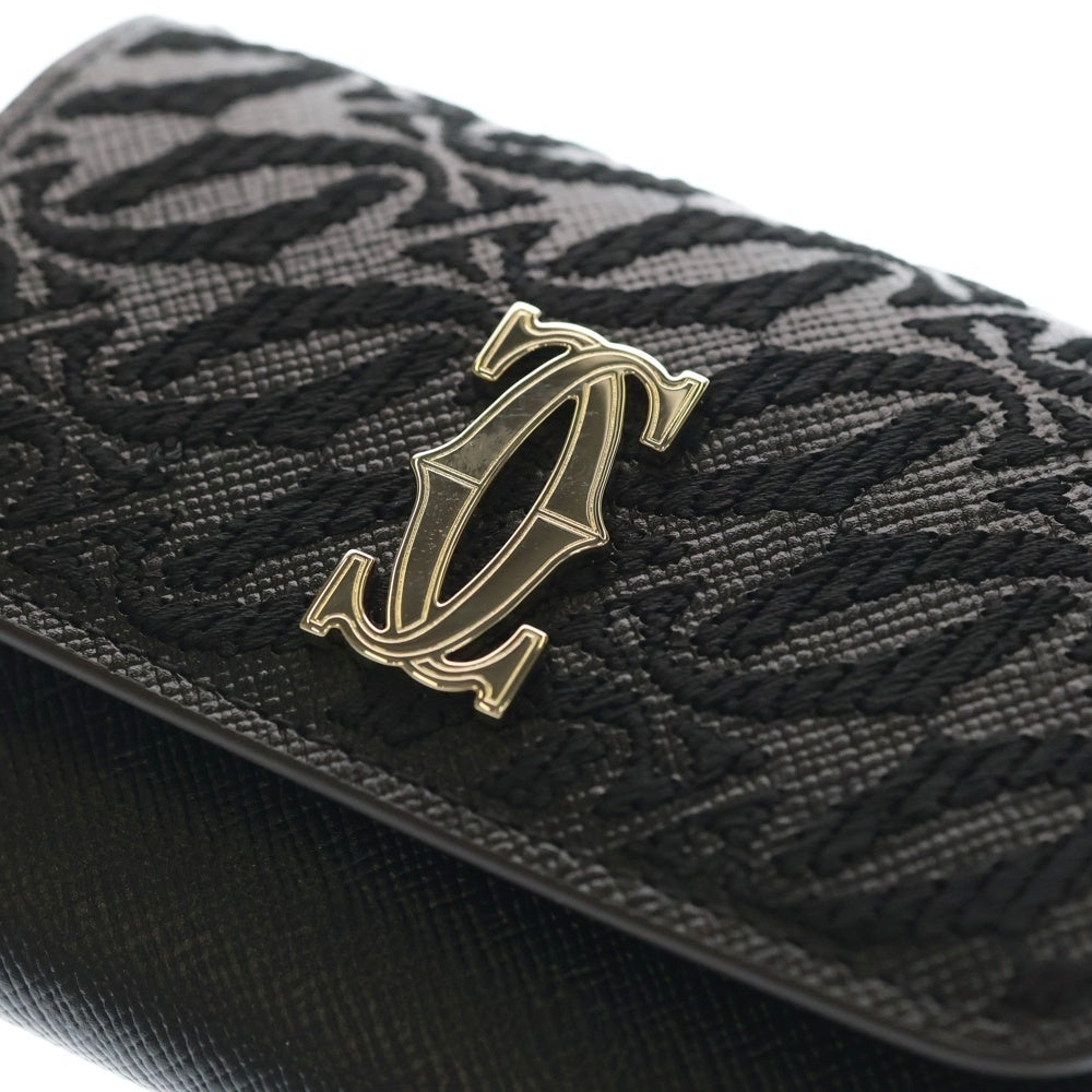 Cartier(カルティエ) C de Cartier CRL3002435 C ドゥ カルティエ ミニウォレット 2つ折り財布 ブラック レディース