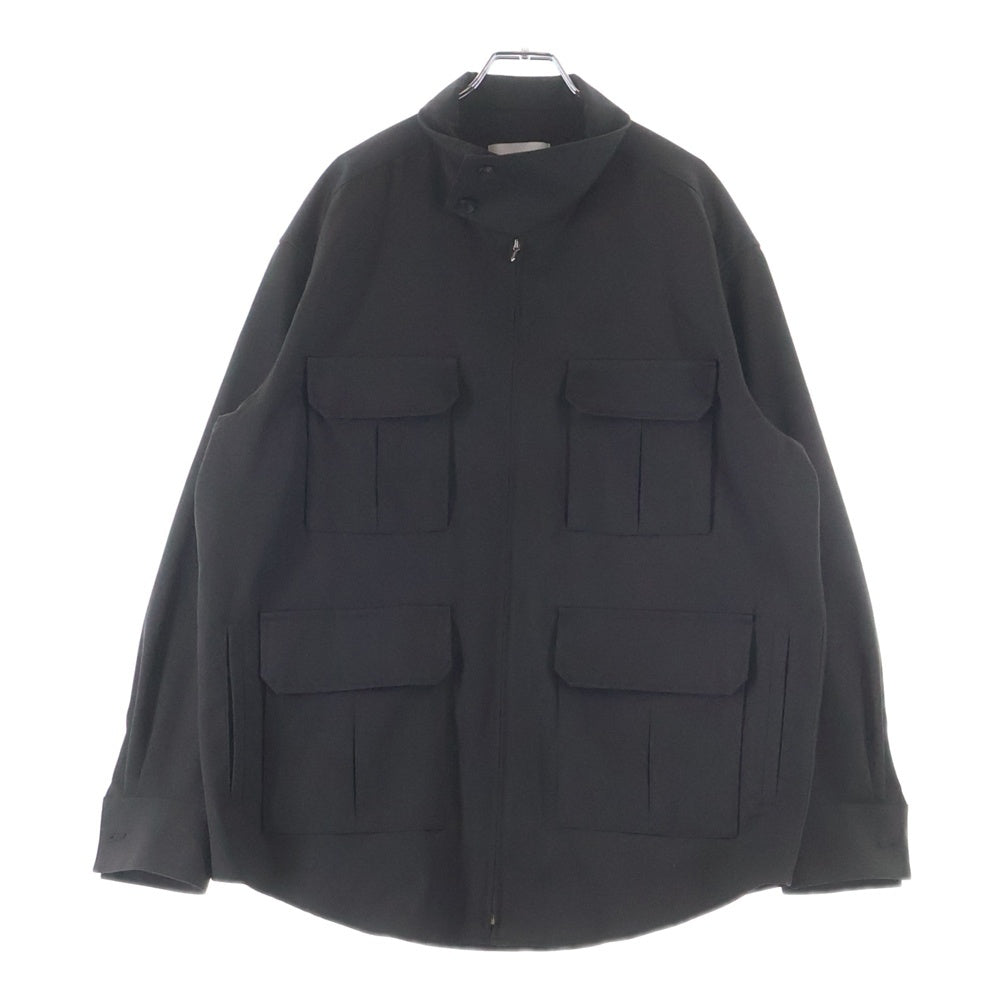 Stein(シュタイン) 25SS OVERSIZED MULTI POCKET ZIP SHIRT ST1187 オーバーサイズ マルチポケット ウールジップ長袖シャツ ブラウン