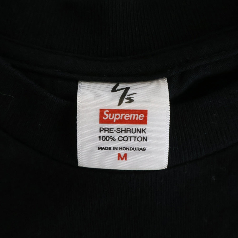 SUPREME(シュプリーム) 25AW ×Y's by Yohji Yamamoto L/S Tee ワイズ バイ ヨウジヤマモト 袖ロゴプリントクルーネック長袖Tシャツカットソー ブラック