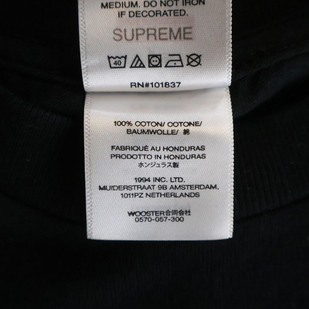 SUPREME(シュプリーム) 25AW ×Y's by Yohji Yamamoto L/S Tee ワイズ バイ ヨウジヤマモト 袖ロゴプリントクルーネック長袖Tシャツカットソー ブラック