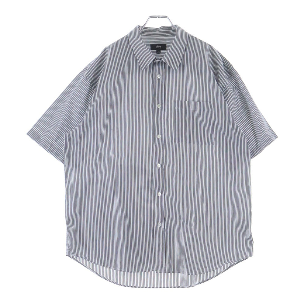 STUSSY(ステューシー) BOXY SS SHIRT 8 BALL STRIPE SHIRT 1110329 8ボールストライプ半袖シャツ ホワイト