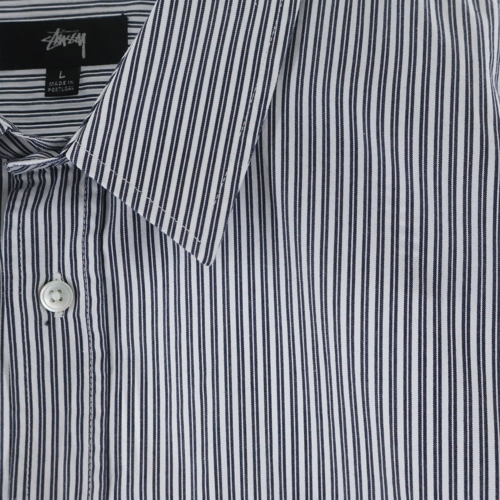 STUSSY(ステューシー) BOXY SS SHIRT 8 BALL STRIPE SHIRT 1110329 8ボールストライプ半袖シャツ ホワイト