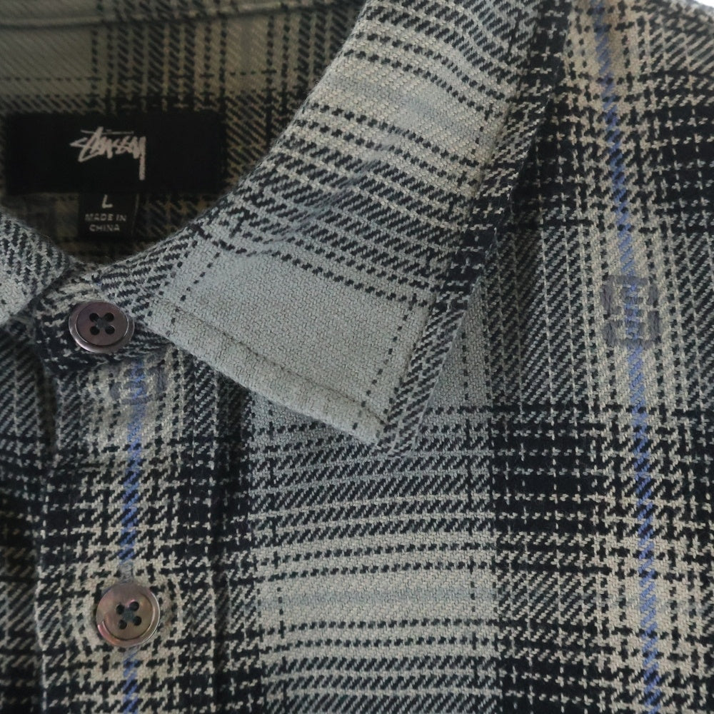 STUSSY(ステューシー) 25SS MOTIF PLAID SHIRT 1110352 チェック柄コットン長袖シャツ グレー