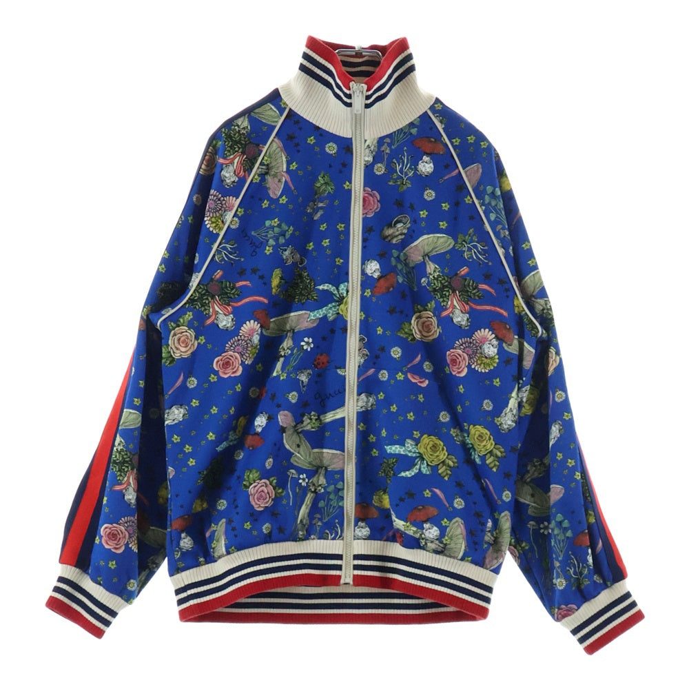 GUCCI(グッチ) ×ヒグチユウコ フローラル総柄 ジップアップブルゾンジャケット ブルー 672766