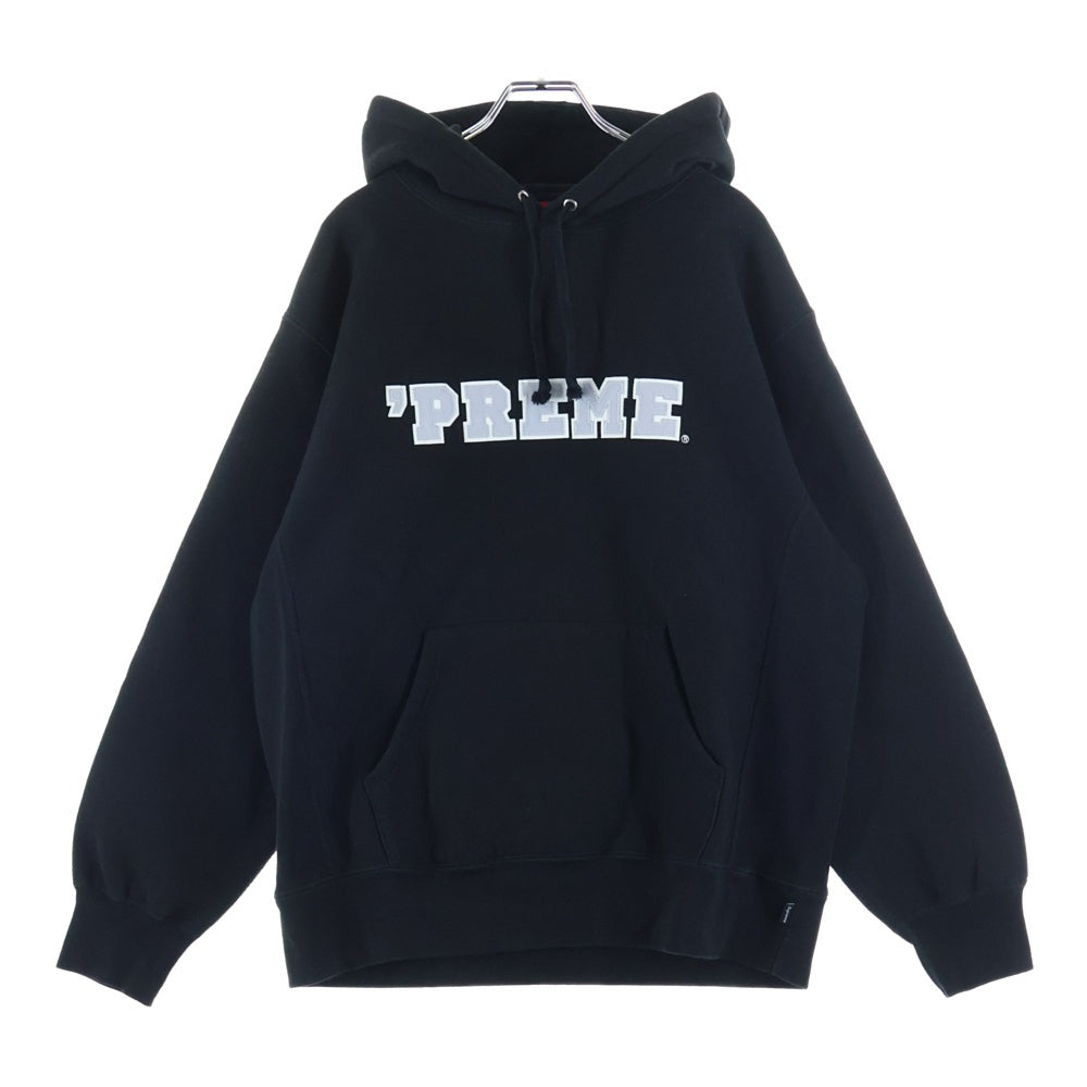 SUPREME(シュプリーム) 22AW Preme Hooded Sweatshirt プリーム フロントロゴ刺繍 プルオーバーパーカー フーディ ブラック
