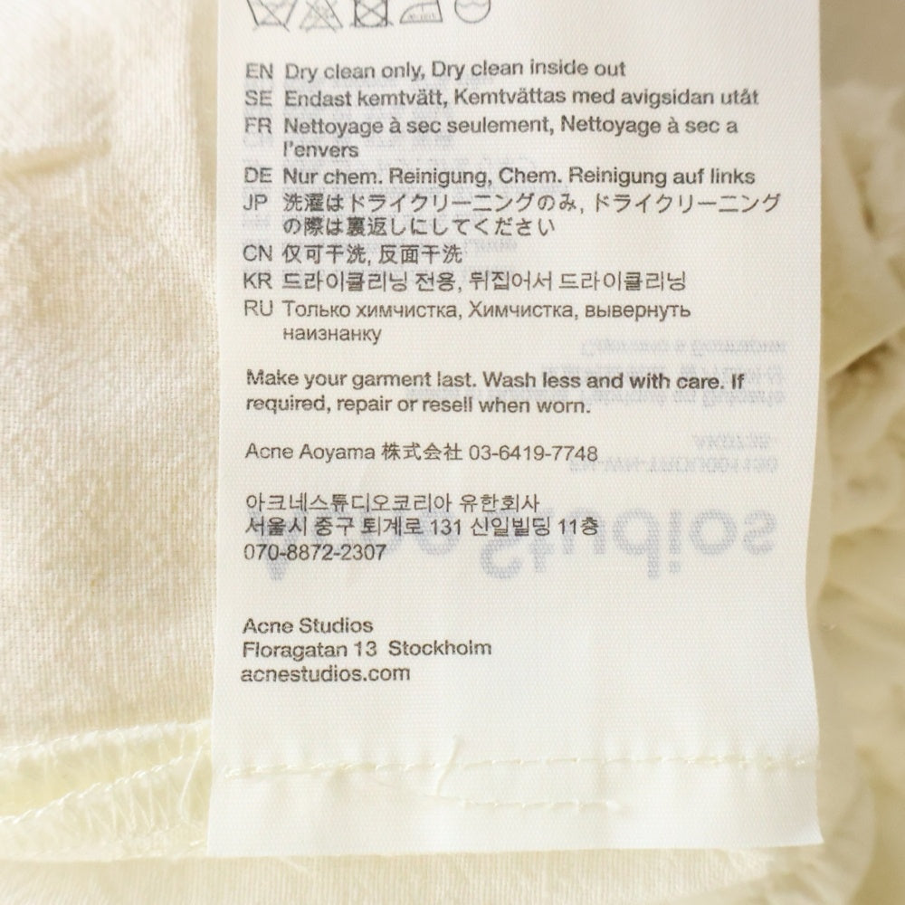 Acne Studios(アクネ ストゥディオズ) 26SS Cotton Linen Pant in Warm FN-WN-TROU001130 コットンリネンワイドパンツ ホワイト レディース