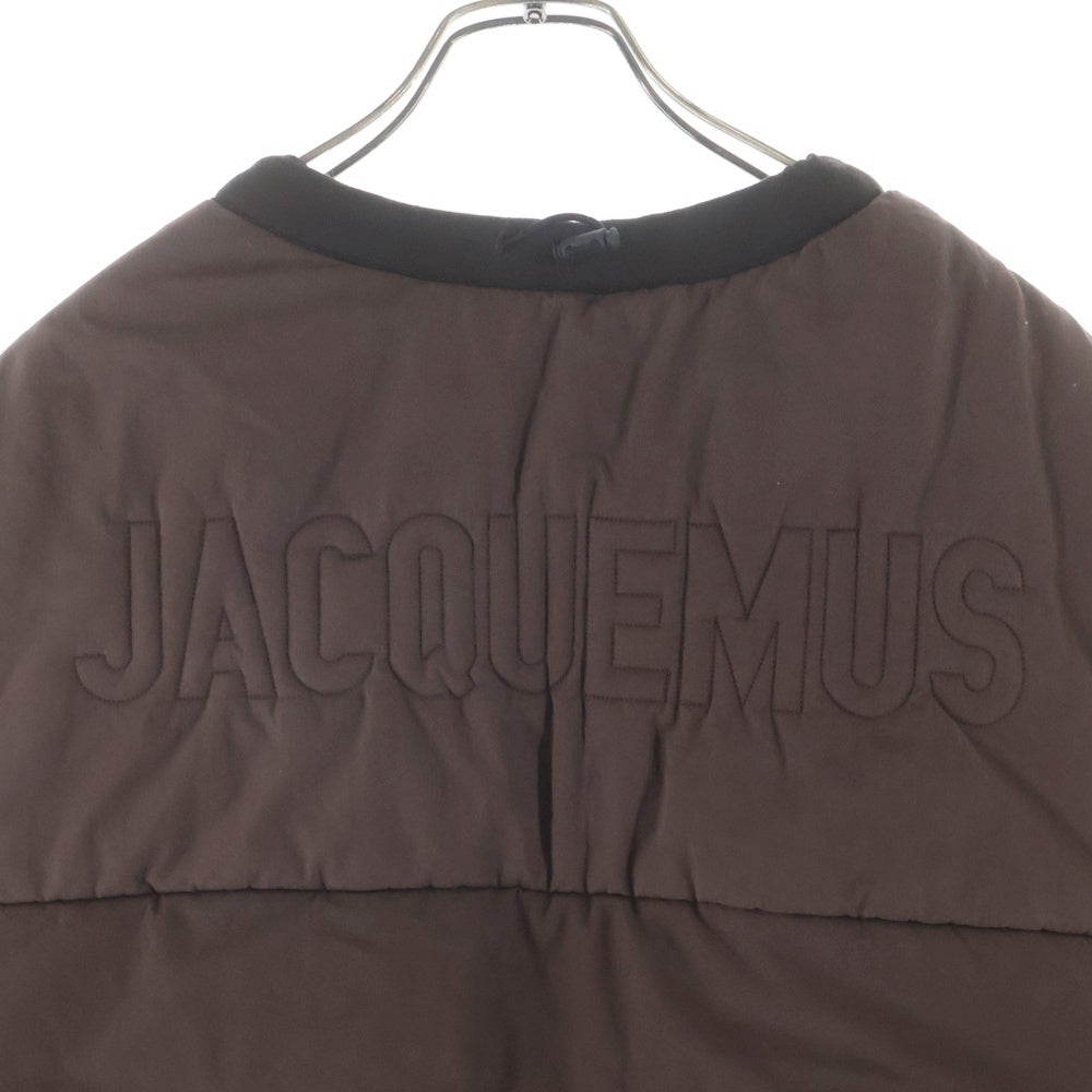 JACQUEMUS(ジャックムス) 22AW Le Papier Brown Padded Down Vest バックロゴジップアップ中綿ベスト ブラウン