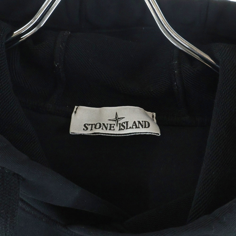 STONE ISLAND(ストーンアイランド) 24AW コットン 刺繍ロゴパッチ スウェットシャツ コットン プルオーバーフーディー ブラック 811564151