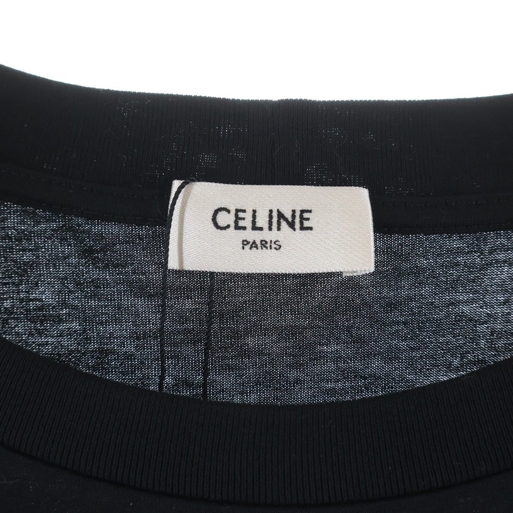 CELINE(セリーヌ) BOY DOLL ラインストーンロゴ 半袖シャツ カットソー クルーネック ブラック 2X59C671Q