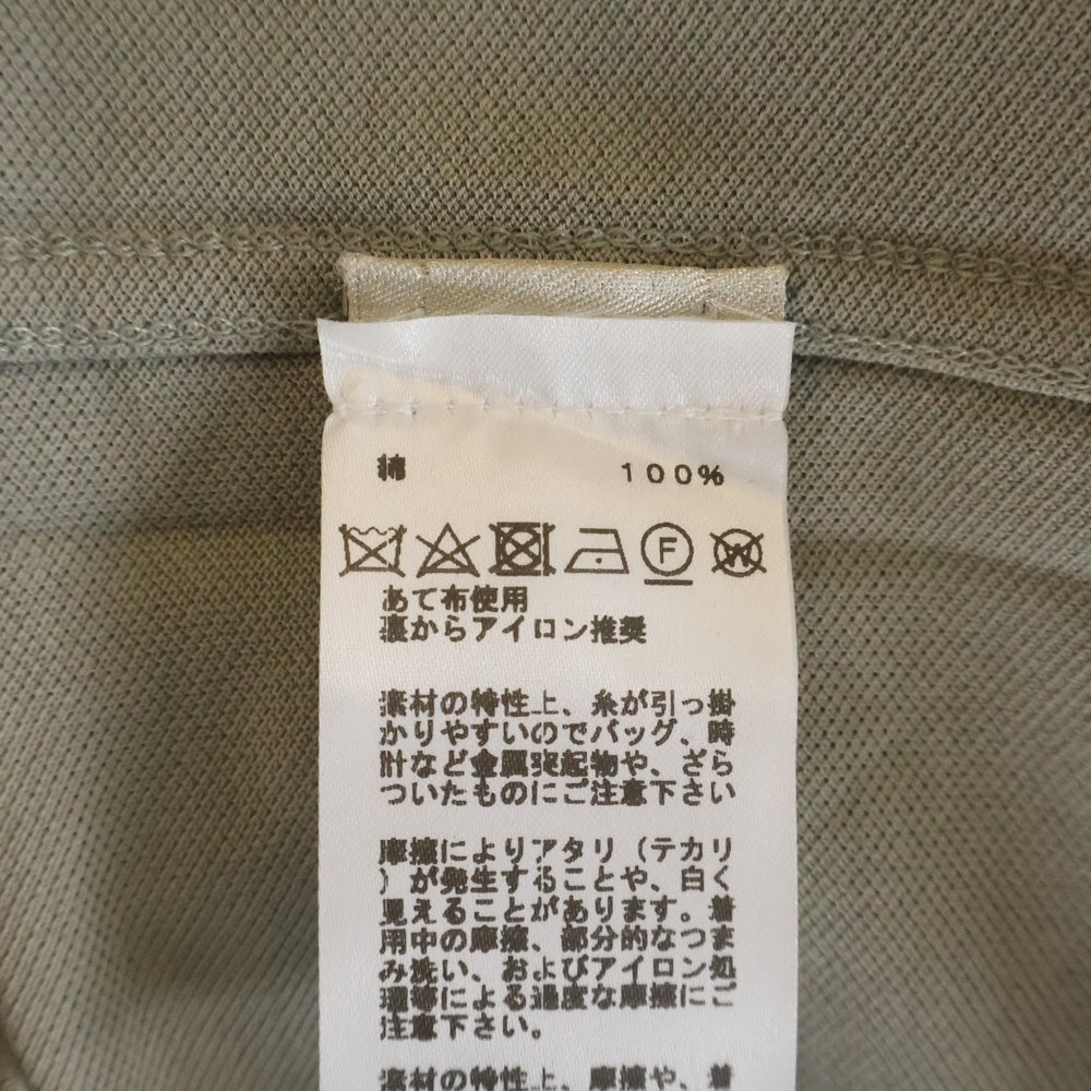 HERMES(エルメス) サドルステッチ ワンポイントロゴ刺繍 半袖シャツ カットソー クルーネック 胸ポケット Tシャツ グレー