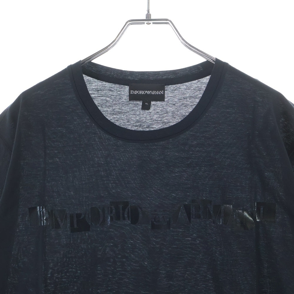 EMPORIO ARMANI(エンポリオアルマーニ) フロントロゴ クルーネック 半袖Tシャツ カットソー ブラック