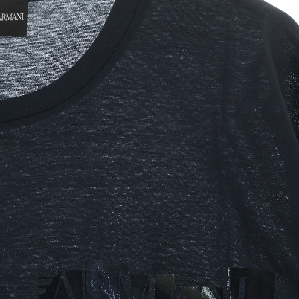 EMPORIO ARMANI(エンポリオアルマーニ) フロントロゴ クルーネック 半袖Tシャツ カットソー ブラック