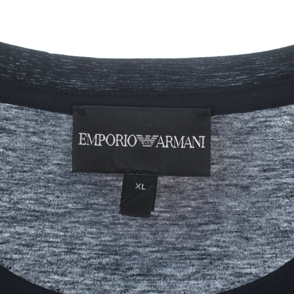 EMPORIO ARMANI(エンポリオアルマーニ) フロントロゴ クルーネック 半袖Tシャツ カットソー ブラック