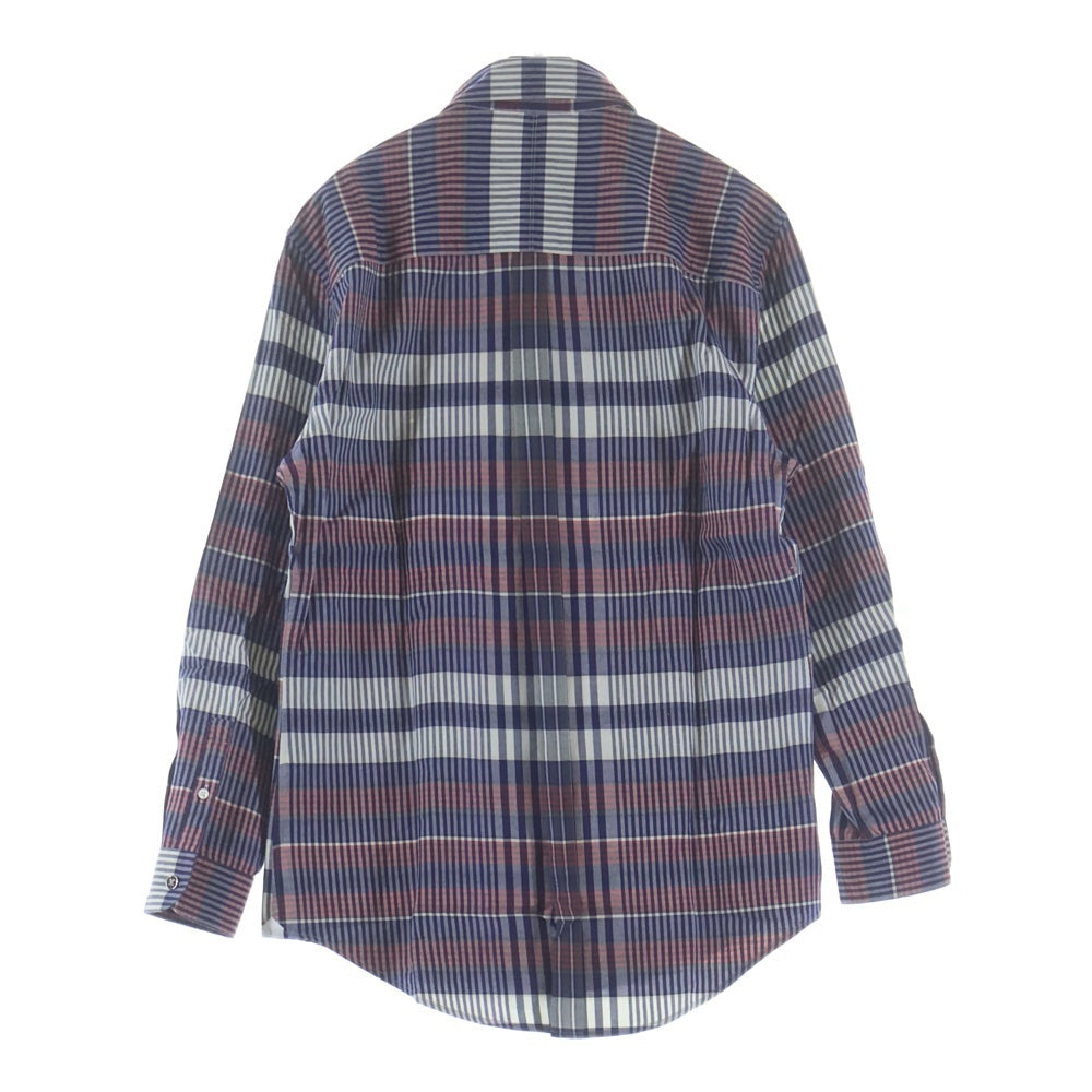 LOUIS VUITTON(ルイヴィトン) レギュラーカラー 長袖シャツ チェック柄 レッド/ブルー RM132M