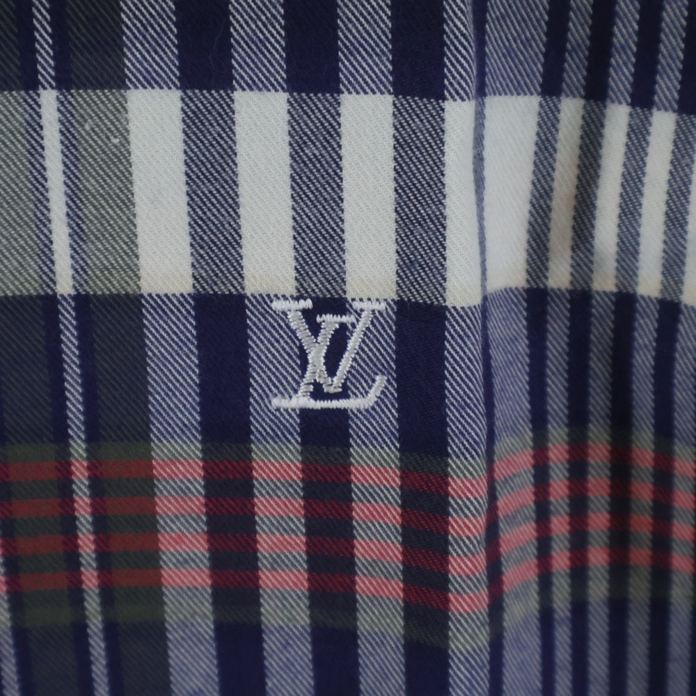 LOUIS VUITTON(ルイヴィトン) レギュラーカラー 長袖シャツ チェック柄 レッド/ブルー RM132M