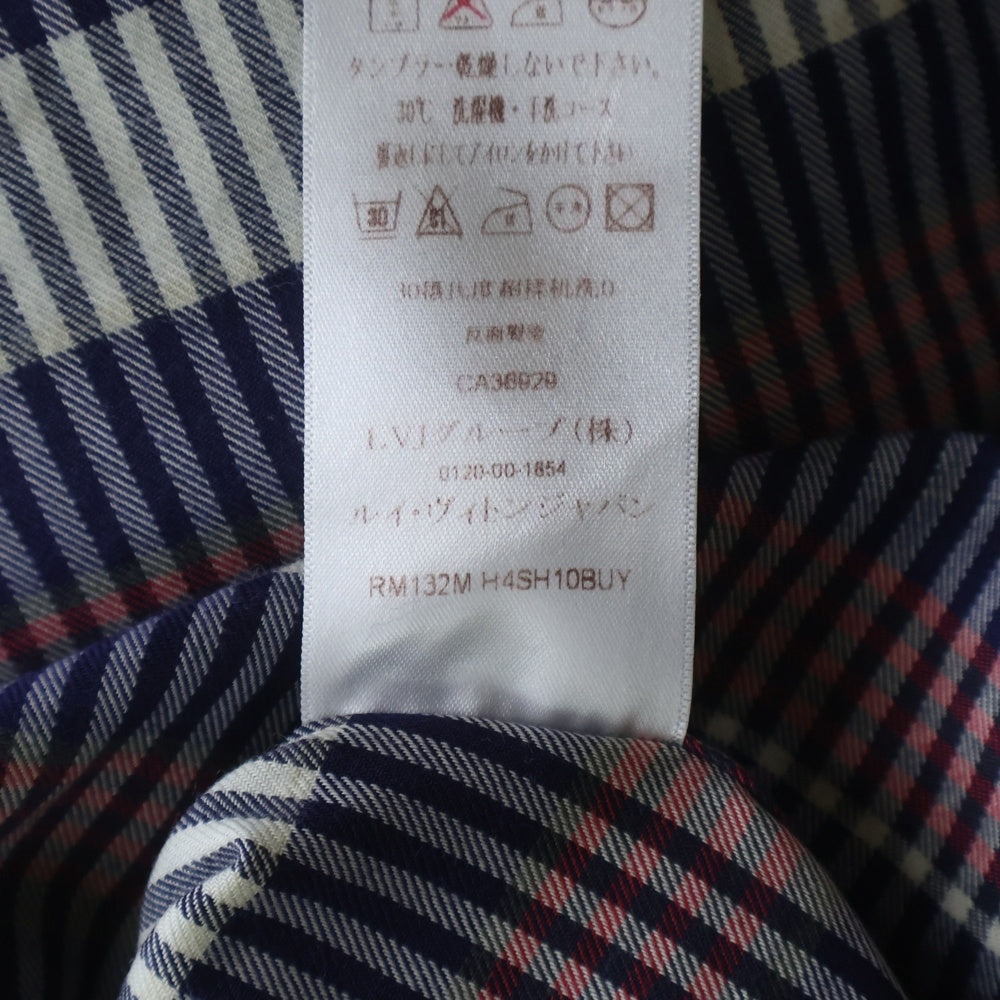 LOUIS VUITTON(ルイヴィトン) レギュラーカラー 長袖シャツ チェック柄 レッド/ブルー RM132M