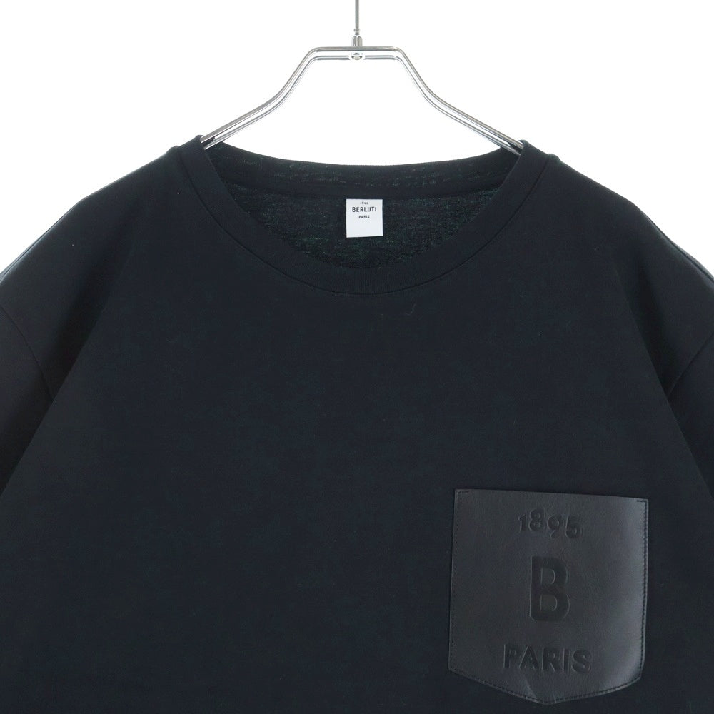 Berluti(ベルルッティ) Bロゴ レザー胸ポケット 半袖Tシャツ