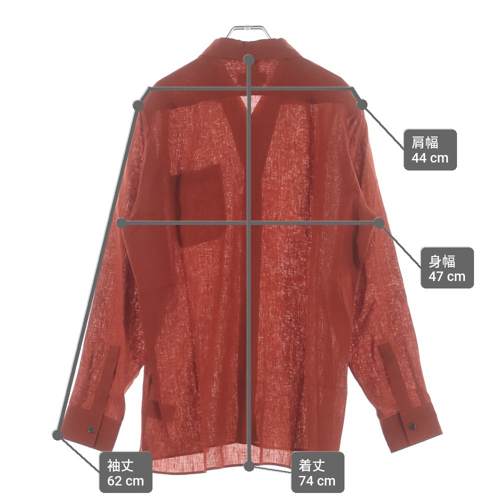 HERMES(エルメス) リネン 麻 長袖シャツ カットソー オレンジ