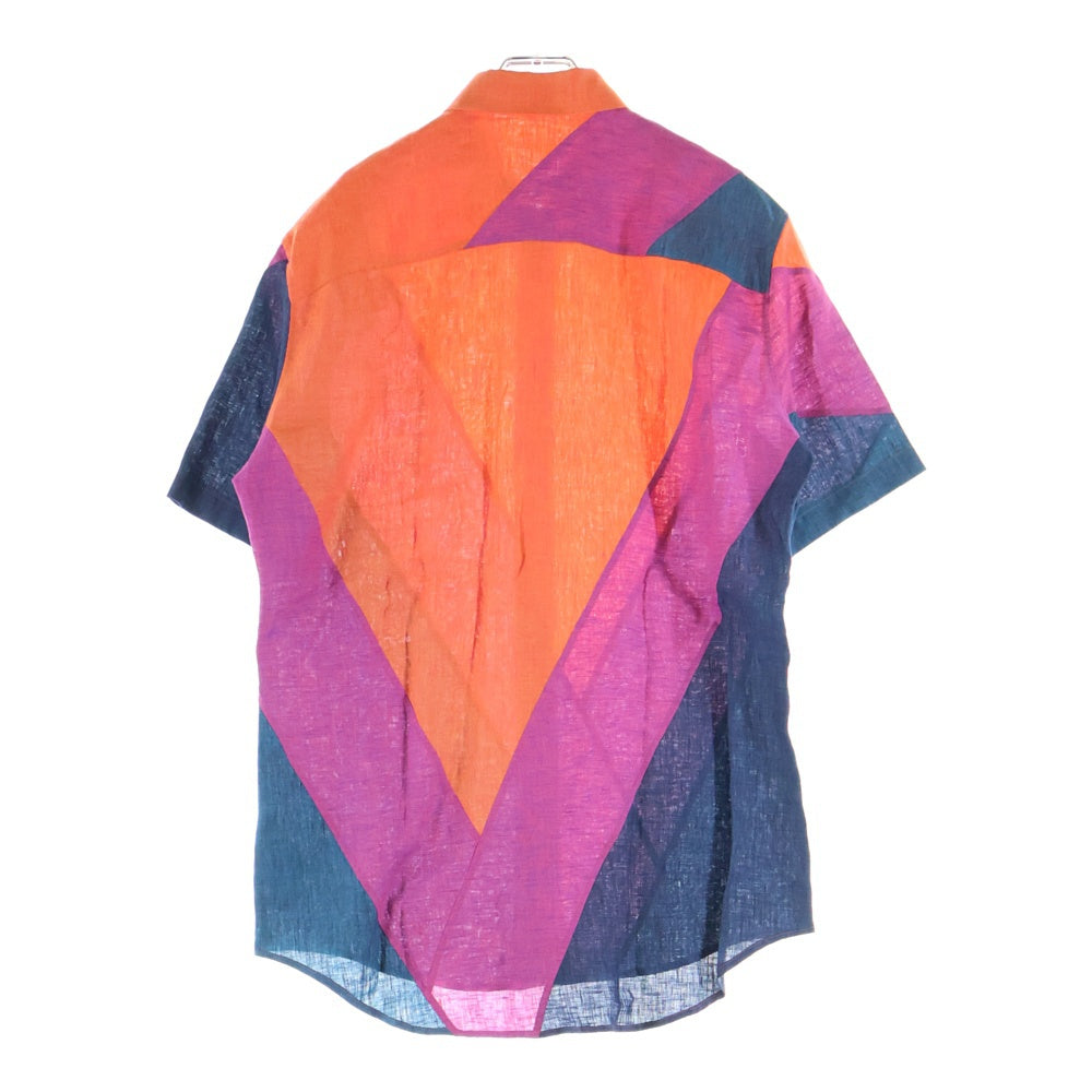 LOUIS VUITTON(ルイヴィトン) Multicolor Linen マルチカラー リネン 麻 半袖シャツ カットソー オレンジ/ネイビー RM131M H3SH32LIH
