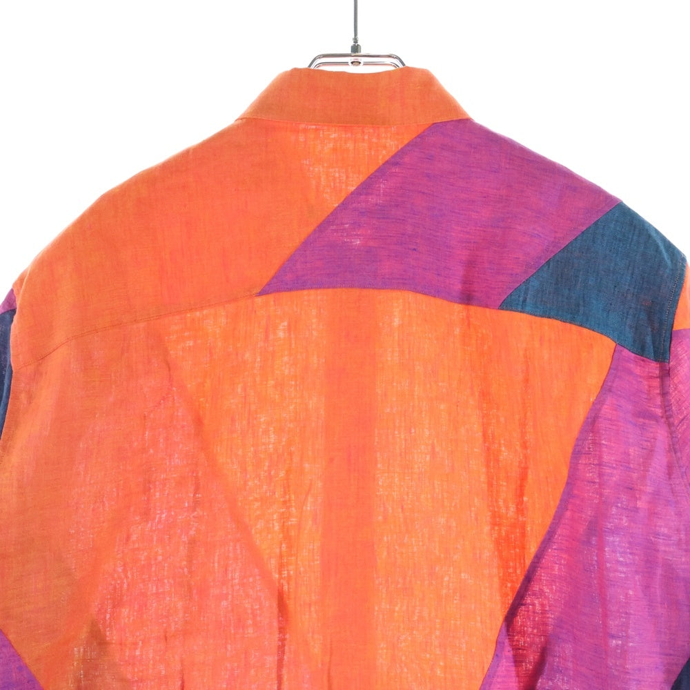 LOUIS VUITTON(ルイヴィトン) Multicolor Linen マルチカラー リネン 麻 半袖シャツ カットソー オレンジ/ネイビー RM131M H3SH32LIH