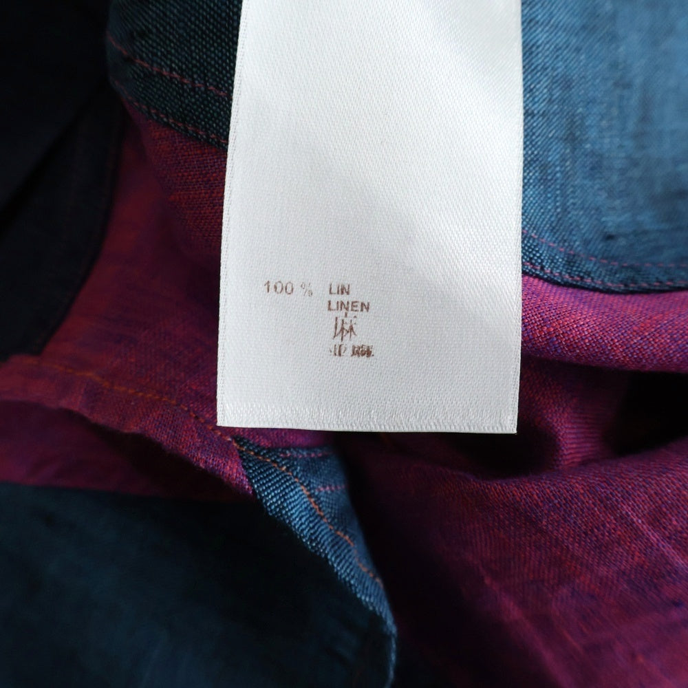 LOUIS VUITTON(ルイヴィトン) Multicolor Linen マルチカラー リネン 麻 半袖シャツ カットソー オレンジ/ネイビー RM131M H3SH32LIH