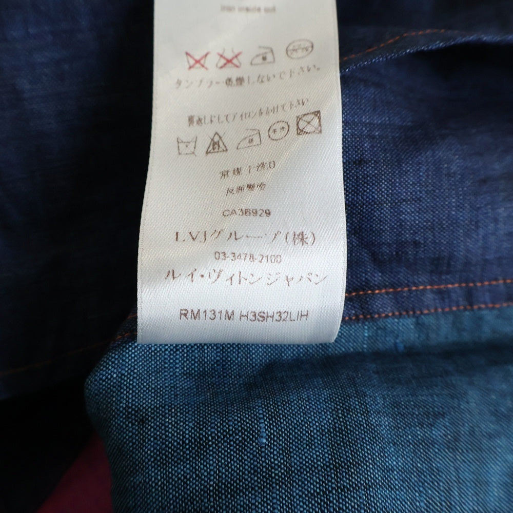 LOUIS VUITTON(ルイヴィトン) Multicolor Linen マルチカラー リネン 麻 半袖シャツ カットソー オレンジ/ネイビー RM131M H3SH32LIH