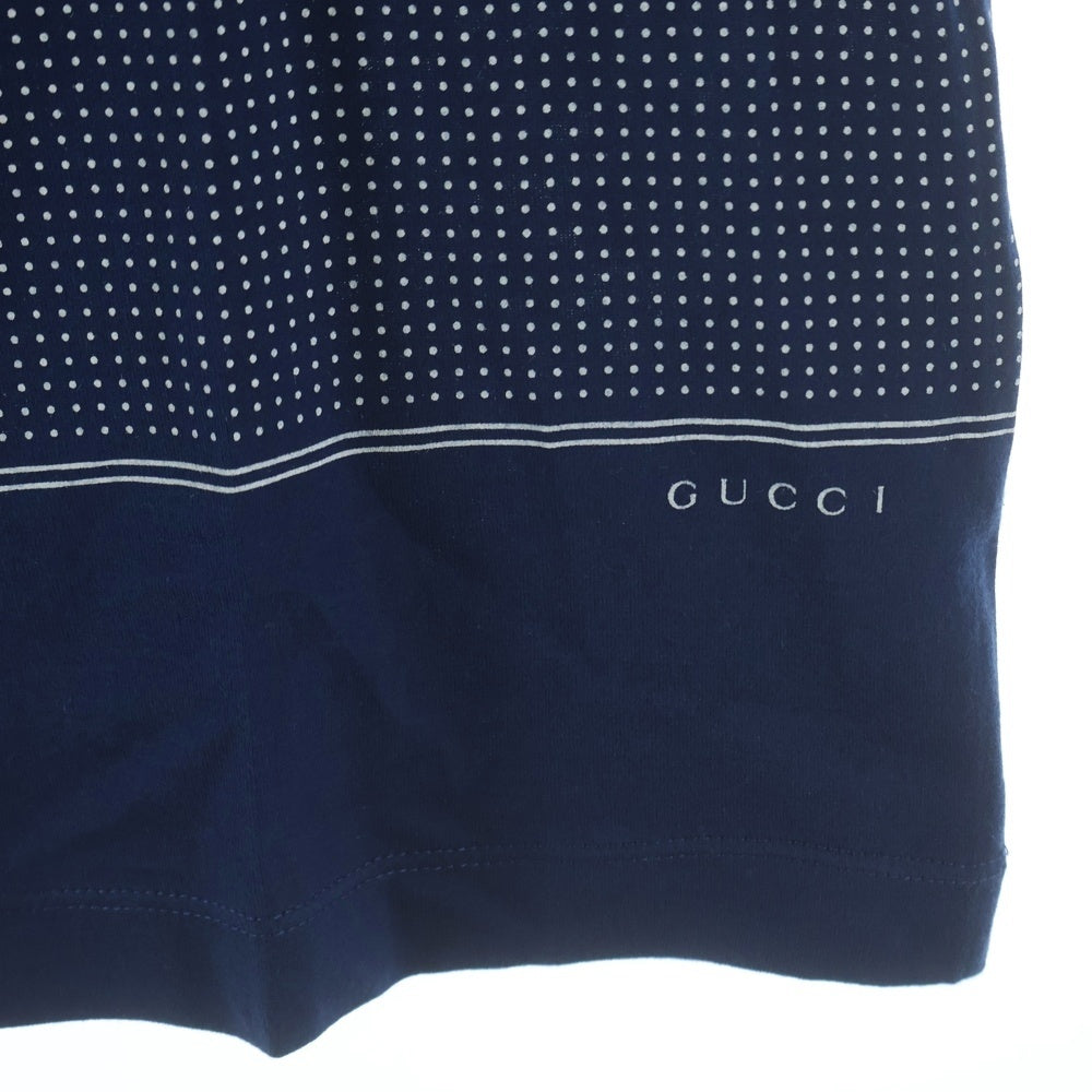 GUCCI(グッチ) ポロシャツ 半袖シャツ カットソー 水玉 ドット柄 ネイビー 323207 X3923