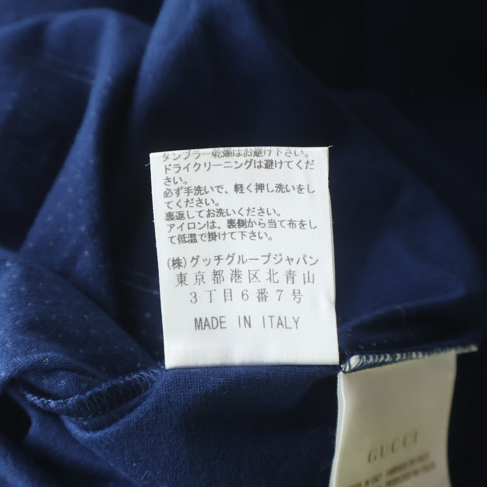 GUCCI(グッチ) ポロシャツ 半袖シャツ カットソー 水玉 ドット柄 ネイビー 323207 X3923