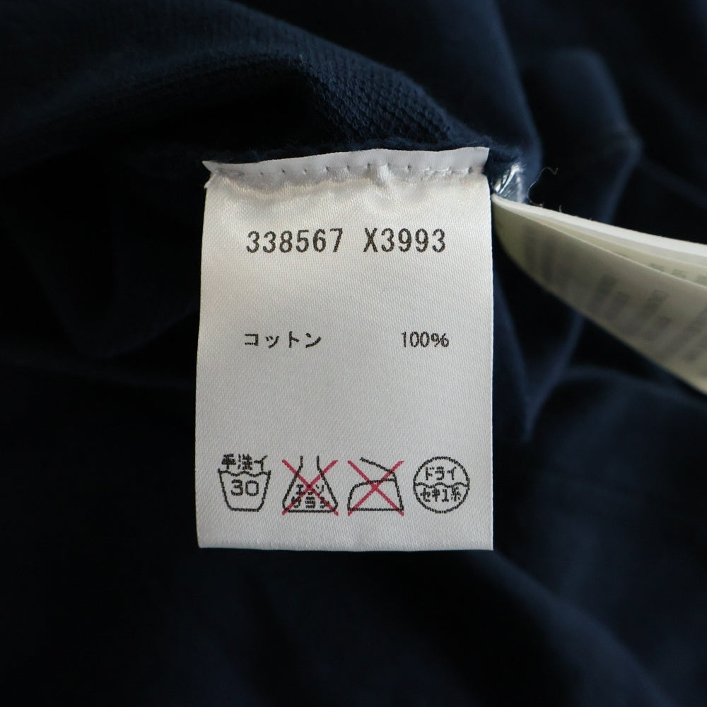 GUCCI(グッチ) ホース刺繍 鹿の子半袖ポロシャツ ネイビー 338567 X3993