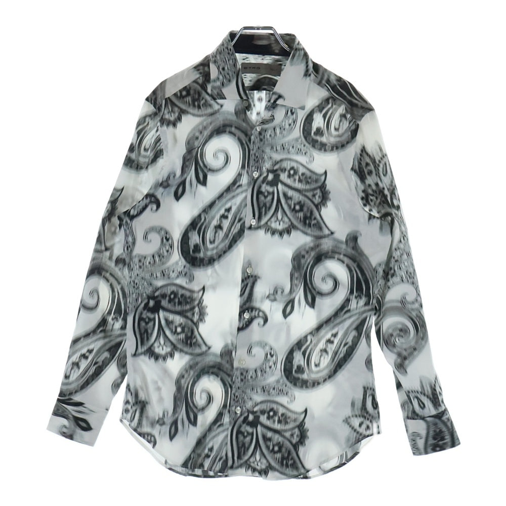 ETRO(エトロ) ペイズリー柄 長袖シャツ レギュラーカラー ホワイト/ブラック 141-11453-4084