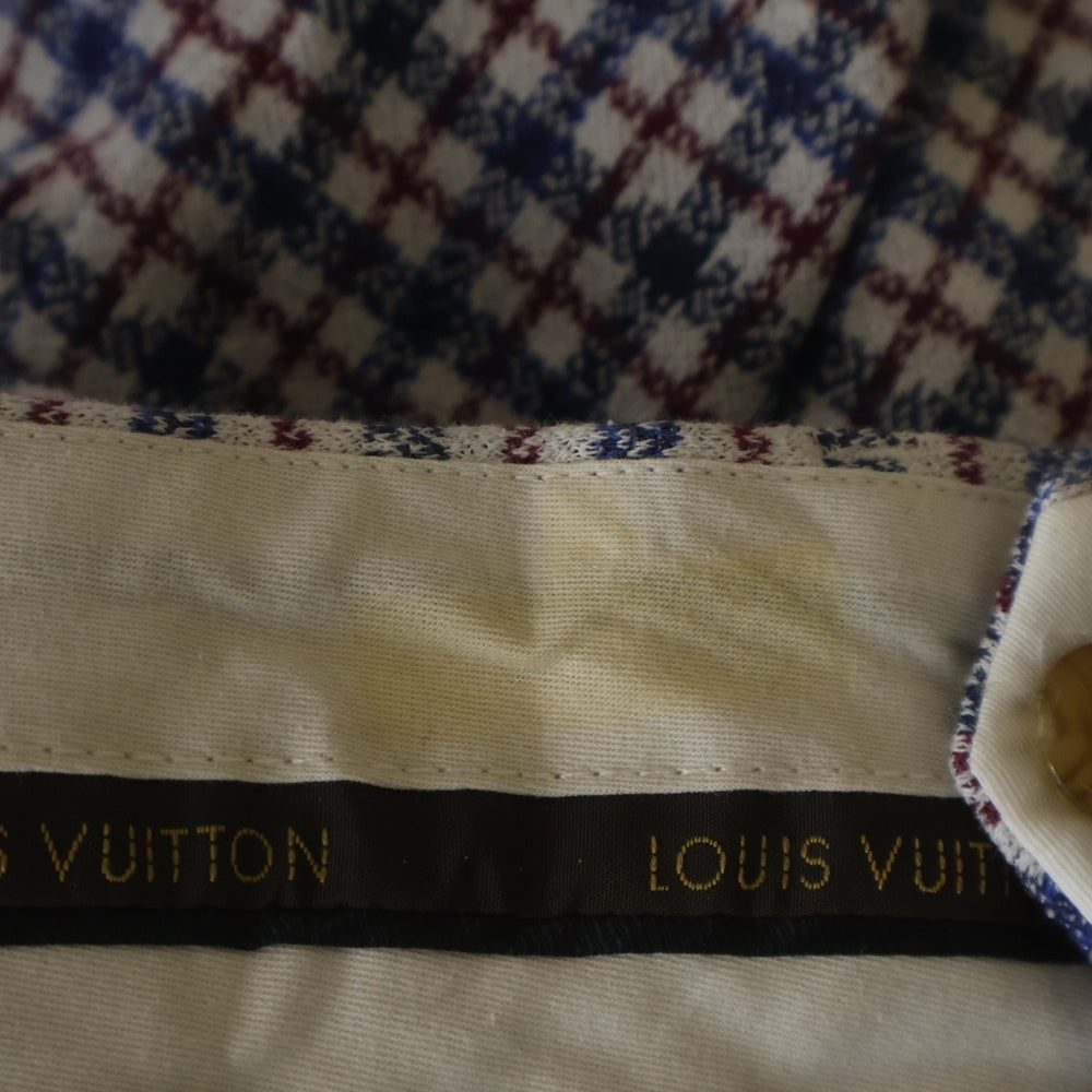 LOUIS VUITTON(ルイヴィトン) コットン グレンチェック ハーフパンツ ブルー/レッド RM141 H5PA84BX2